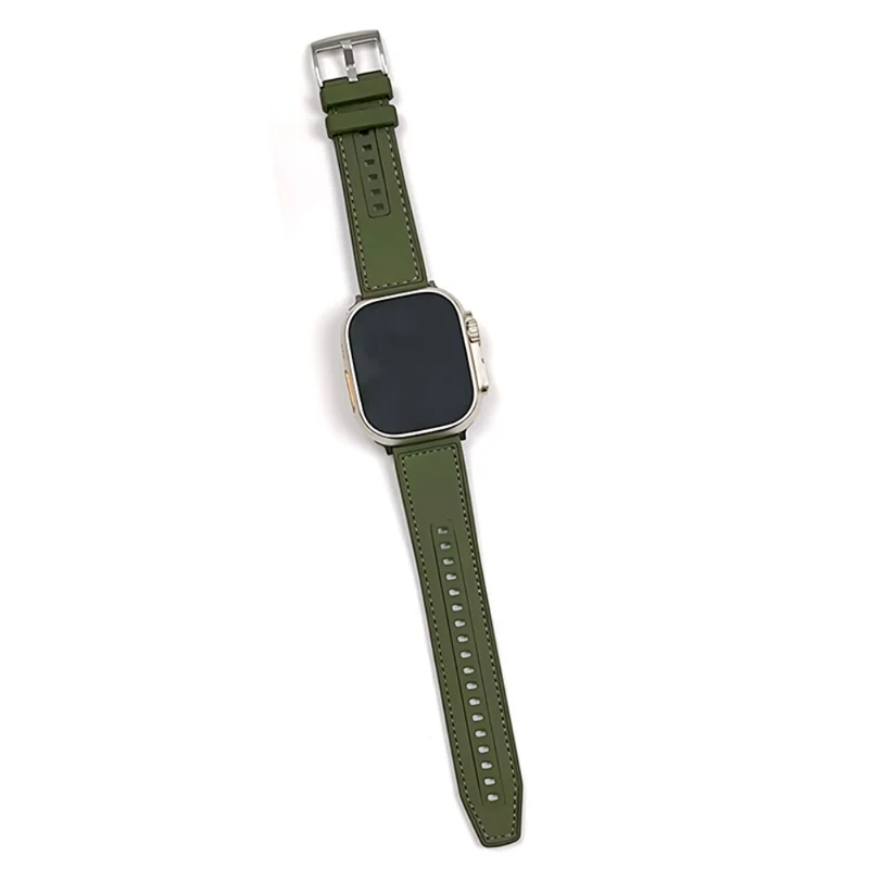 Apple Watch 41mm / 40mm / 38mm Watch Band Leather Coated Silicone Strap