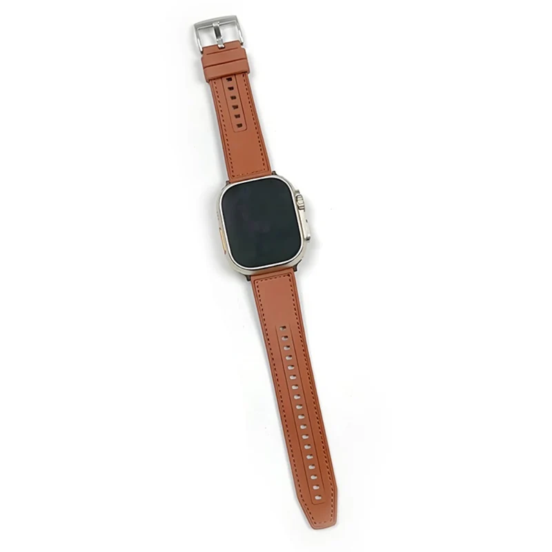 Apple Watch 41mm / 40mm / 38mm Watch Band Leather Coated Silicone Strap