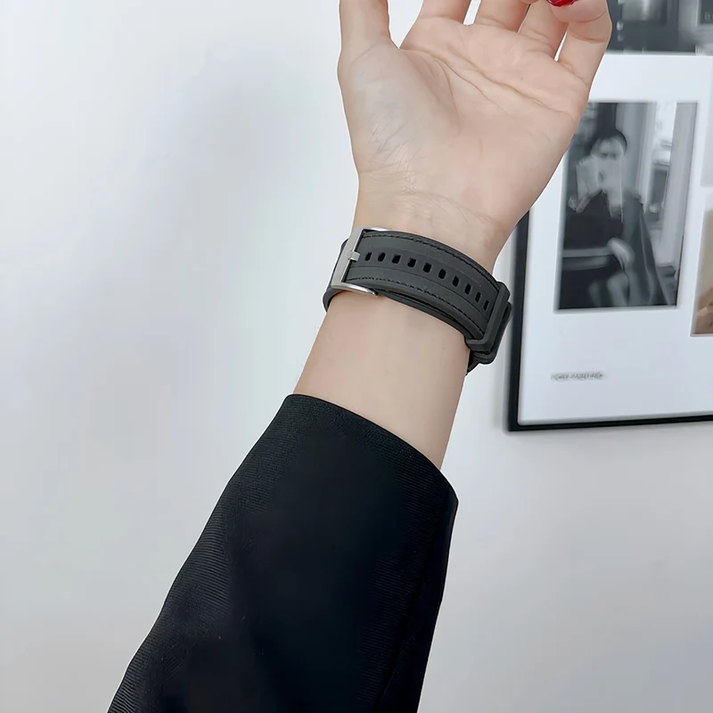 Apple Watch 41mm / 40mm / 38mm Watch Band Leather Coated Silicone Strap