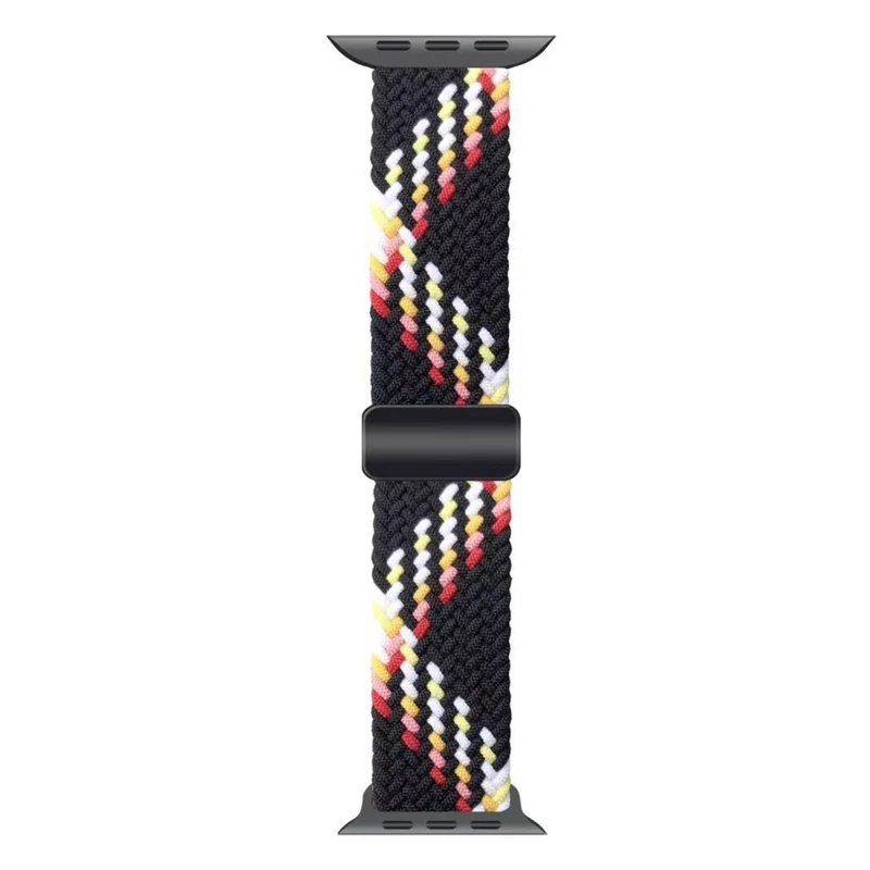 Apple Watch 41mm / 40mm / 38mm Magnetic Nylon Braided Wristband - Black+White