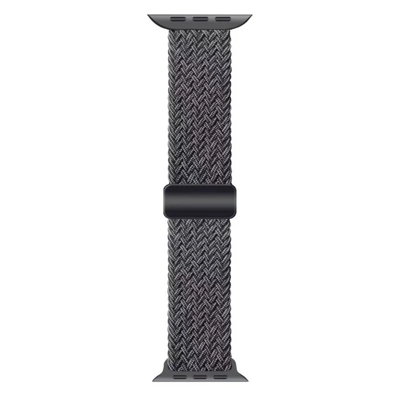 Apple Watch 41mm / 40mm / 38mm Magnetic Nylon Braided Wristband - Black+White