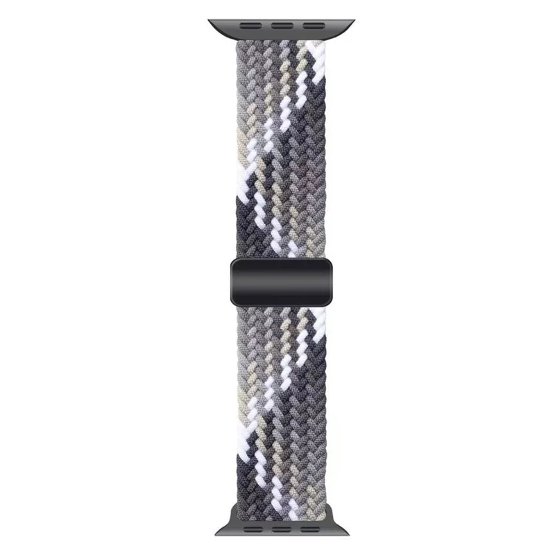 Apple Watch 41mm / 40mm / 38mm Magnetic Nylon Braided Wristband - Black+White