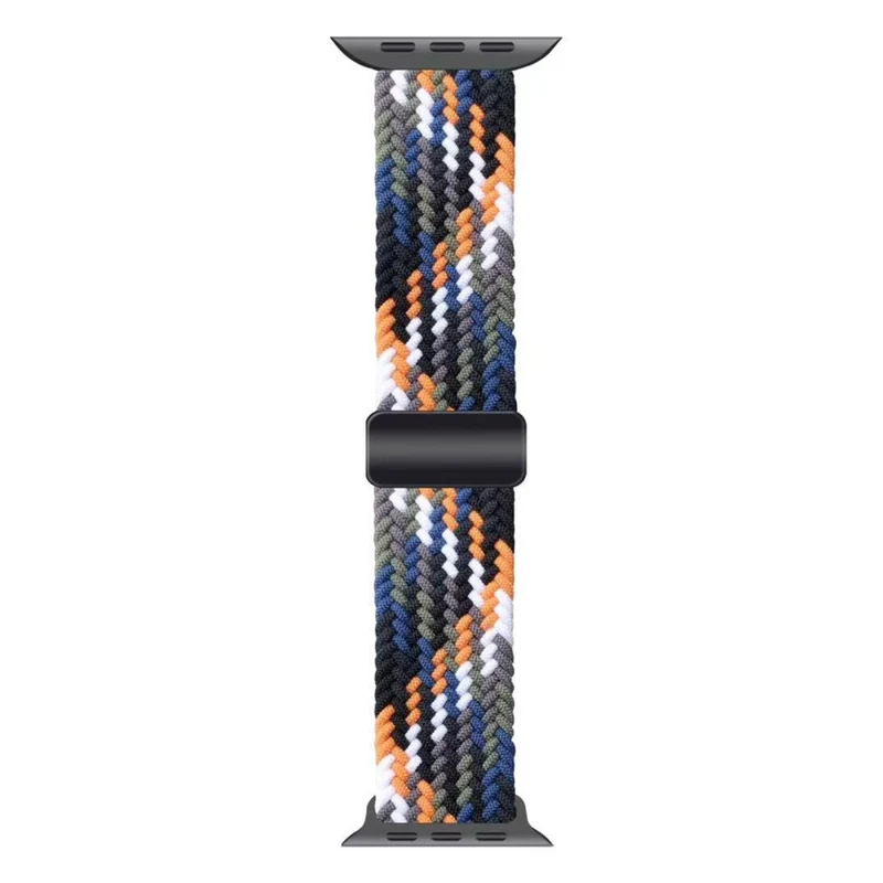 Apple Watch 41mm / 40mm / 38mm Magnetic Nylon Braided Wristband - Black+White