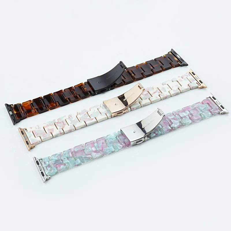 Apple Watch 41mm / 40mm / 38mm Watch Strap Resin Wrist Band - Tortoiseshell