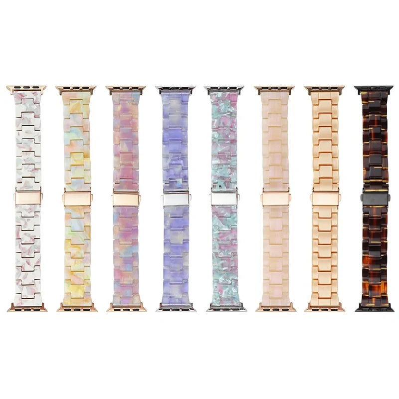 Apple Watch 41mm / 40mm / 38mm Watch Strap Resin Wrist Band - Tortoiseshell