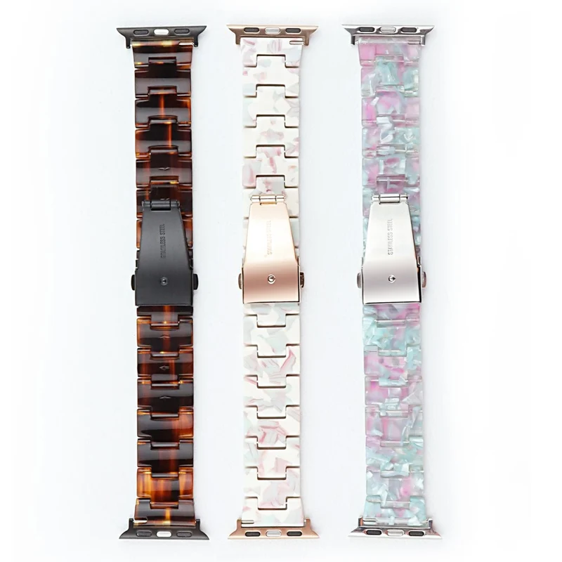 Apple Watch 41mm / 40mm / 38mm Watch Strap Resin Wrist Band - Tortoiseshell
