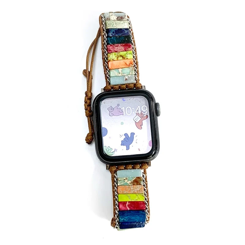 Apple Watch Series 41mm / 40mm / 38mm Woven Rope Stone Strap - Ink Ink White