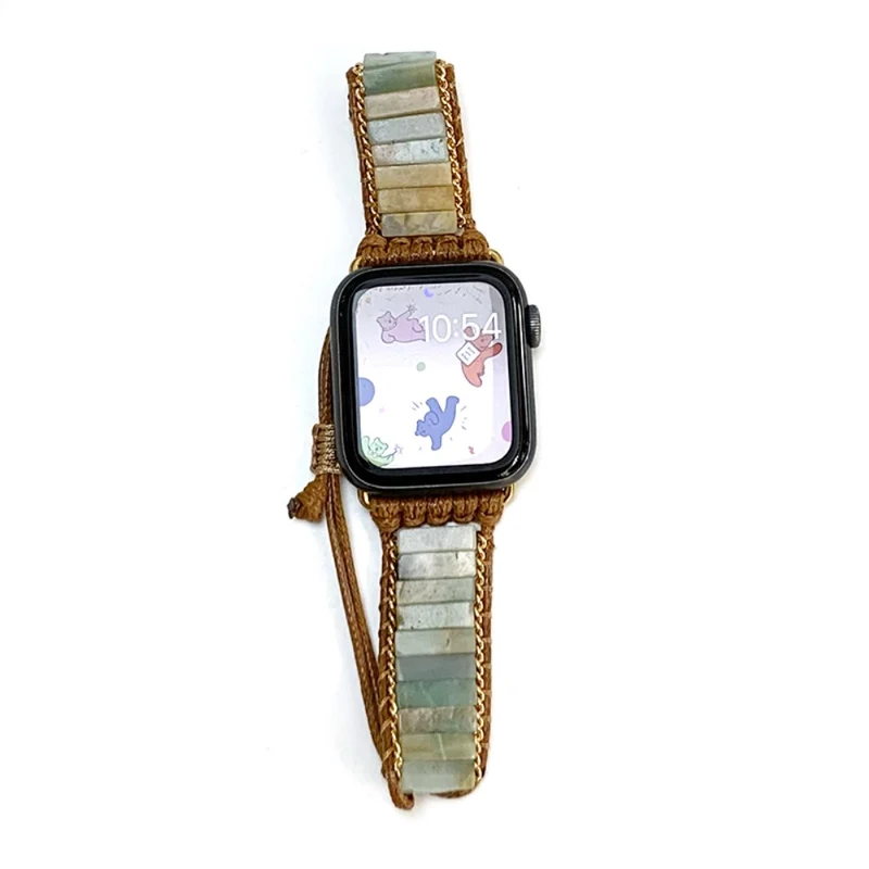 Apple Watch Series 41mm / 40mm / 38mm Woven Rope Stone Strap - Ink Ink White