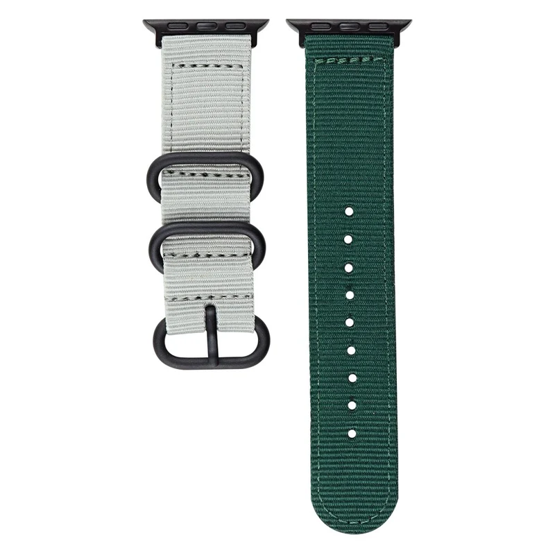 Apple Watch 41mm / 40mm / 38mm Nylon Watch Band 3 Rings Strap - Yellow+Tan
