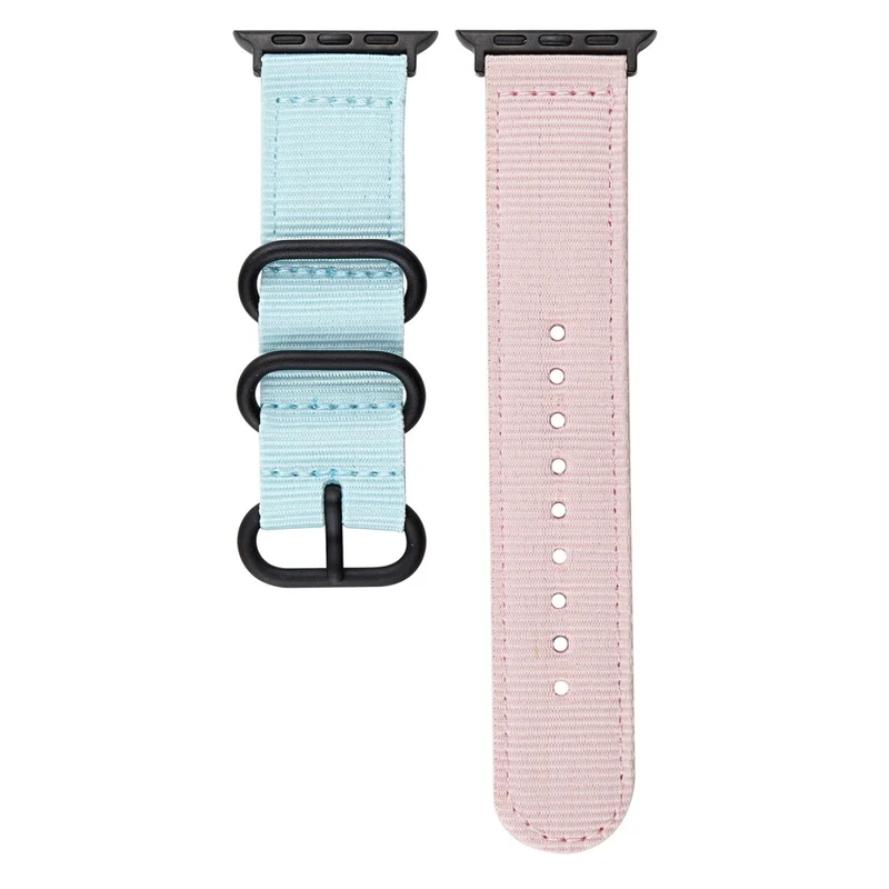 Apple Watch 41mm / 40mm / 38mm Nylon Watch Band 3 Rings Strap - Yellow+Tan
