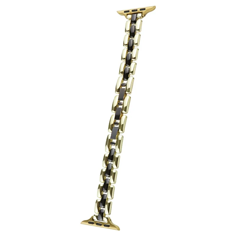 Apple Watch 41mm / 40mm / 38mm Slim 3-Bead Watch Band - Gold+Black