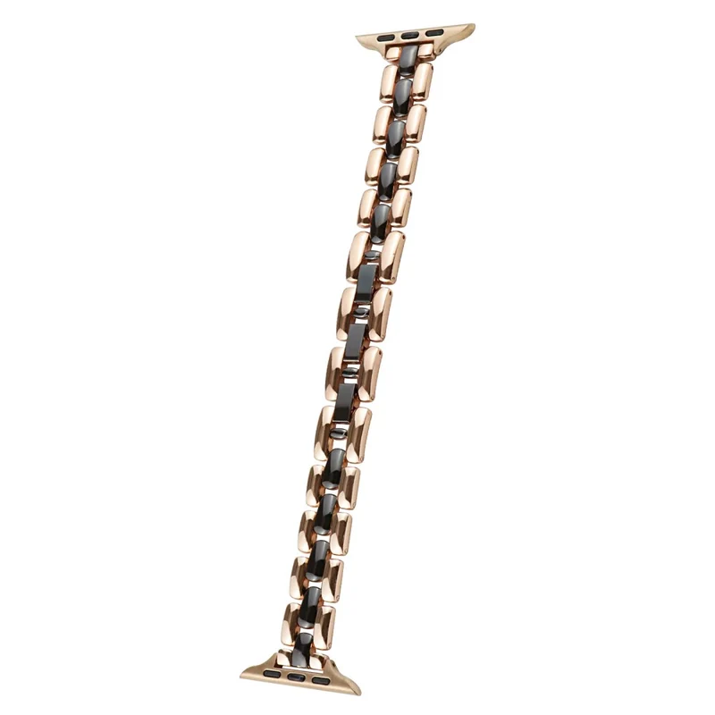 Apple Watch 41mm / 40mm / 38mm Slim 3-Bead Watch Band - Gold+Black