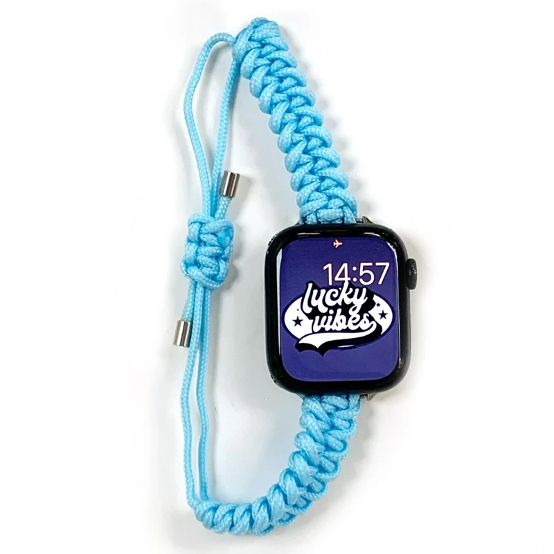 Apple Watch Series 41mm / 40mm / 38mm Braided Rope Watchband Drawstring Slim Wrist Strap - Violet