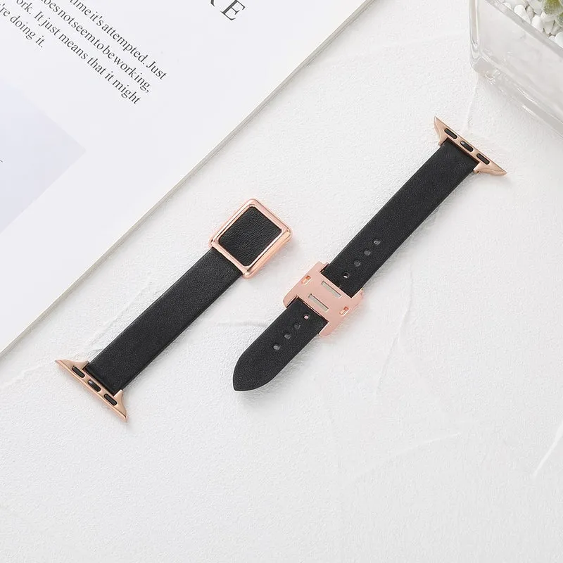 Apple Watch Series 41mm - 40mm - 38mm Universal Smart Watch Band Leather Strap