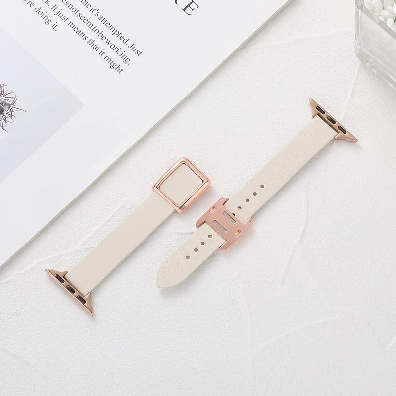 Apple Watch Series 41mm - 40mm - 38mm Universal Smart Watch Band Leather Strap