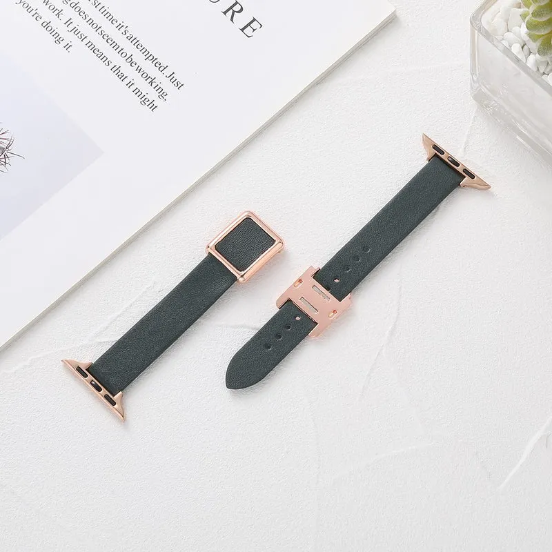 Apple Watch Series 41mm - 40mm - 38mm Universal Smart Watch Band Leather Strap