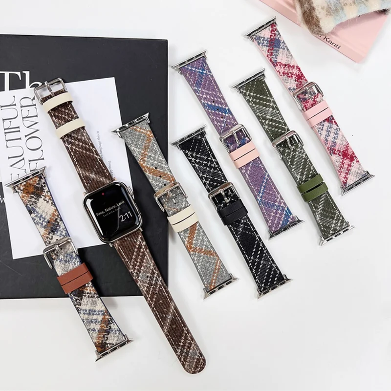 Apple Watch Series 41mm - 40mm - 38mm Universal Watch Band Leather Strap