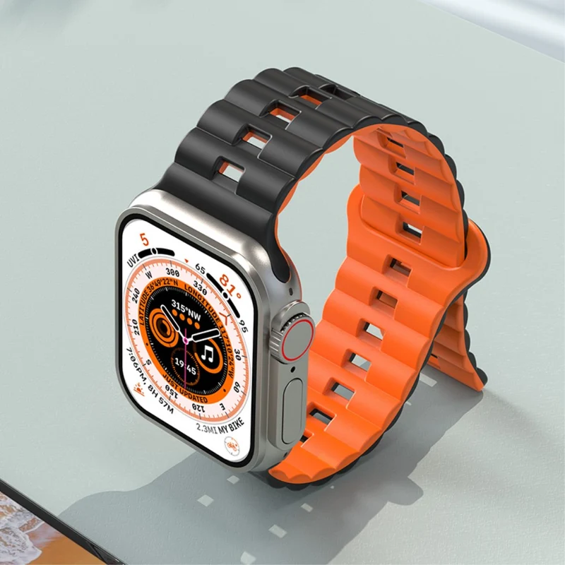 Apple Watch Series 41mm - 40mm - 38mm Universal Watch Band Magnetic Flexible Strap - Grey+Black