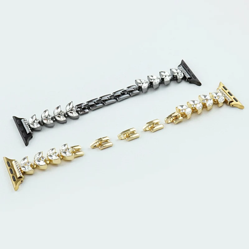 Apple Watch Series 41mm / 40mm / 38mm Rhinestone Decor Watch Strap Metal Watch Band