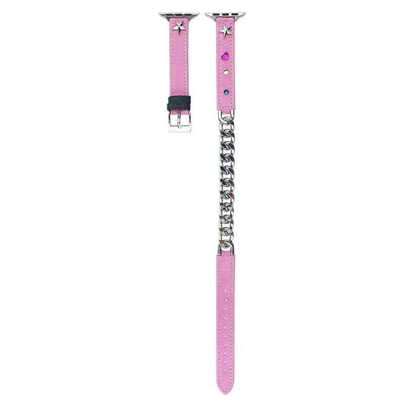 Apple Watch Series 41mm / 40mm / 38mm Watch Strap Metal Chain Watch Band - Light Purple