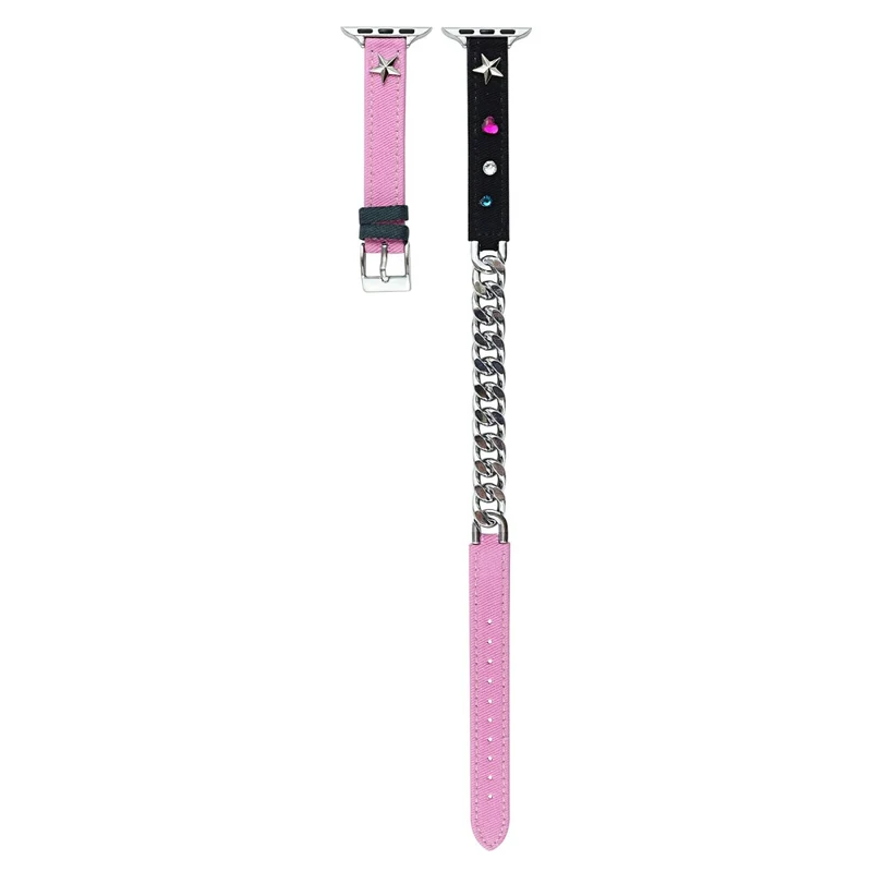 Apple Watch Series 41mm / 40mm / 38mm Watch Strap Metal Chain Watch Band - Light Purple