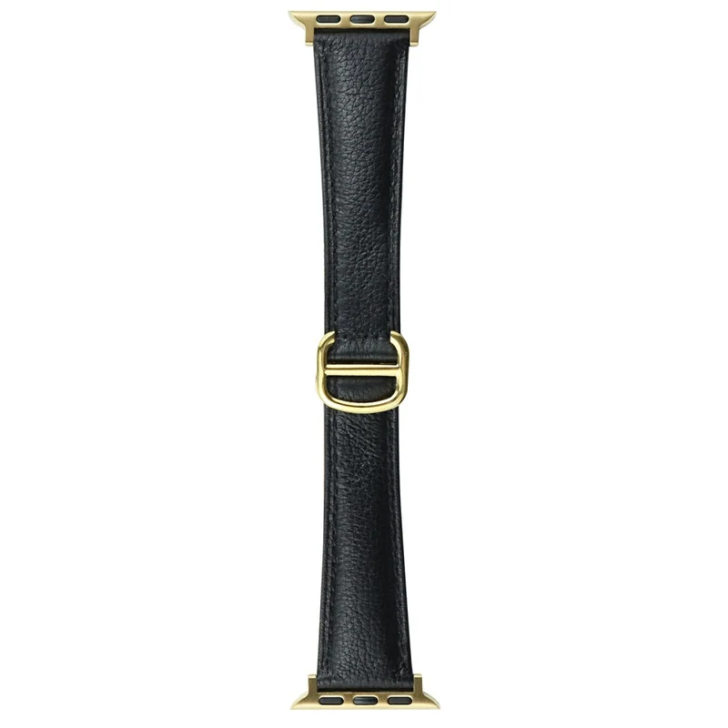 Apple Watch Series 41mm / 40mm / 38mm Cowhide Leather Watch Strap Replacement Watch Band - Milk Tea