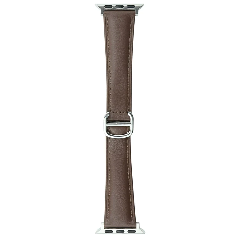 Apple Watch Series 41mm / 40mm / 38mm Cowhide Leather Watch Strap Replacement Watch Band - Milk Tea
