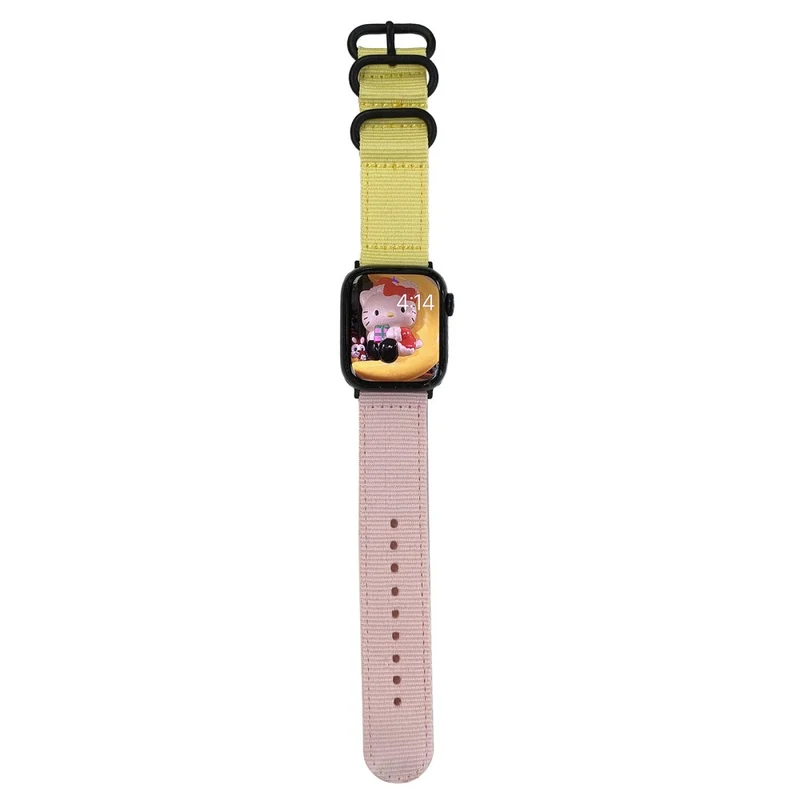 Apple Watch 41mm / 40mm / 38mm Watch Strap Nylon Watchband - Yellow+Pink