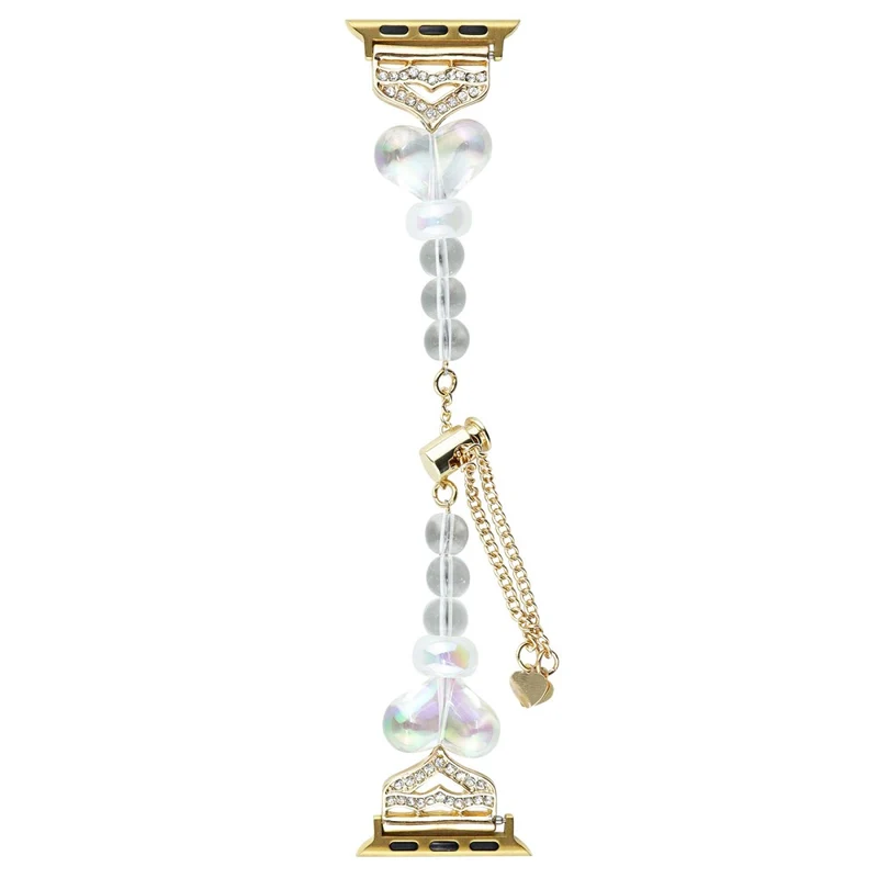 Apple Watch 41mm / 40mm / 38mm Wrist Watch Pearls Band - White Bow+Pearls