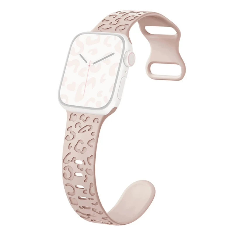 Apple Watch Series 41mm - 40mm - 38mm Universal Flexible Strap Leopard Pattern Watch Band - Turquoise