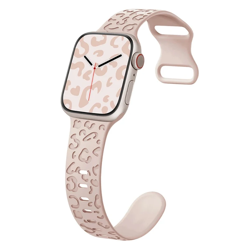 Apple Watch Series 41mm - 40mm - 38mm Universal Flexible Strap Leopard Pattern Watch Band - Turquoise