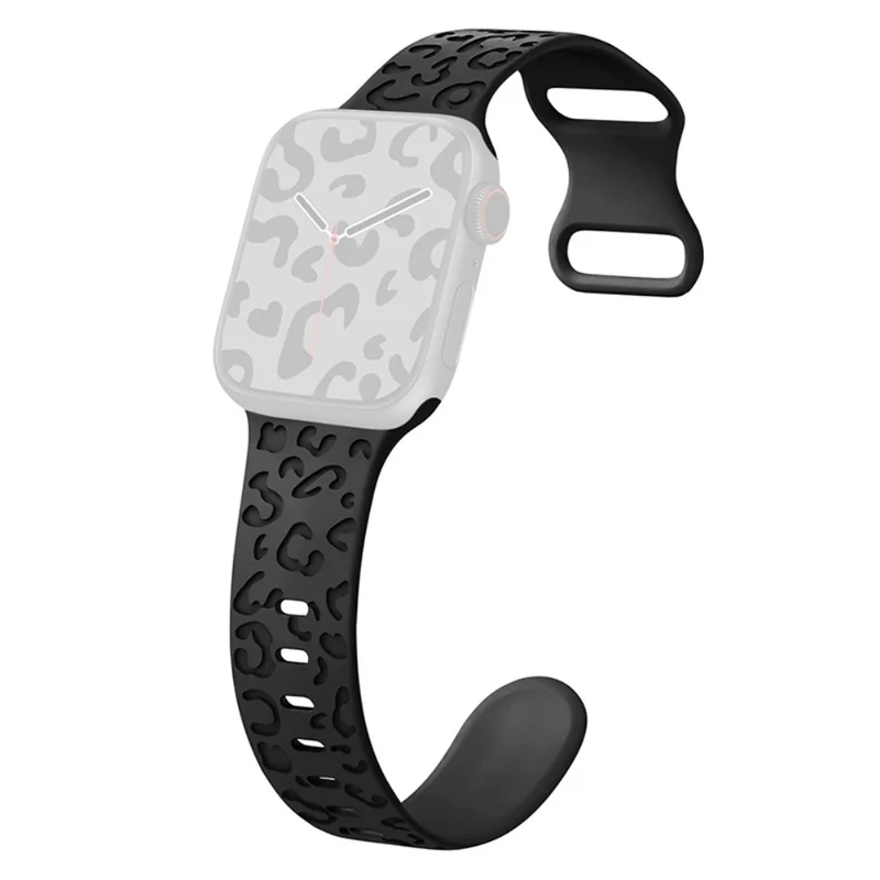 Apple Watch Series 41mm - 40mm - 38mm Universal Flexible Strap Leopard Pattern Watch Band - Turquoise