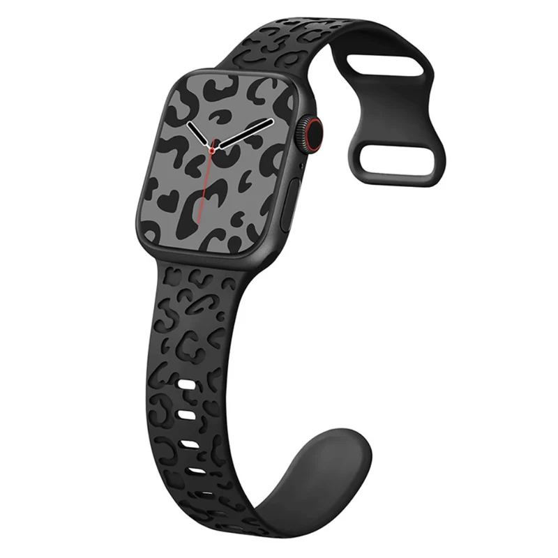 Apple Watch Series 41mm - 40mm - 38mm Universal Flexible Strap Leopard Pattern Watch Band - Turquoise