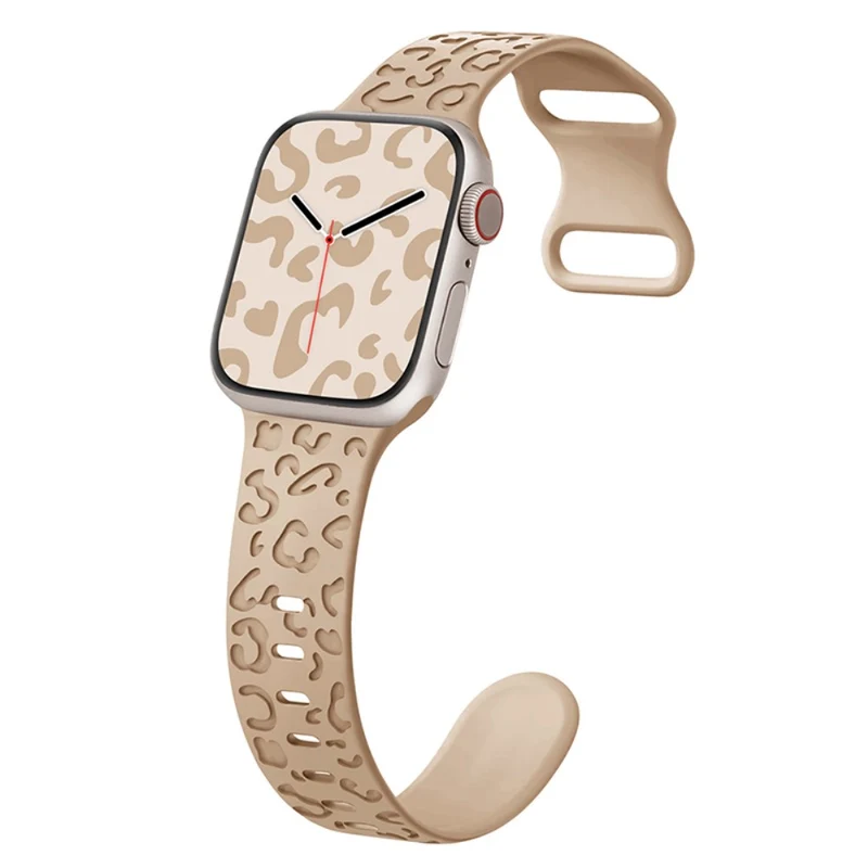Apple Watch Series 41mm - 40mm - 38mm Universal Flexible Strap Leopard Pattern Watch Band - Turquoise