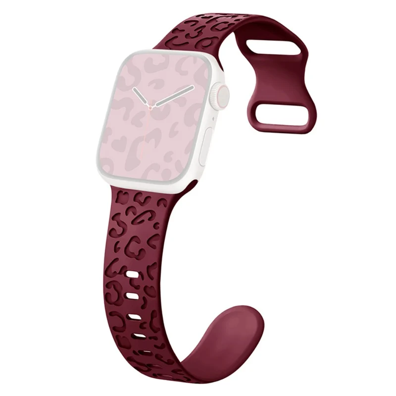Apple Watch Series 41mm - 40mm - 38mm Universal Flexible Strap Leopard Pattern Watch Band - Turquoise