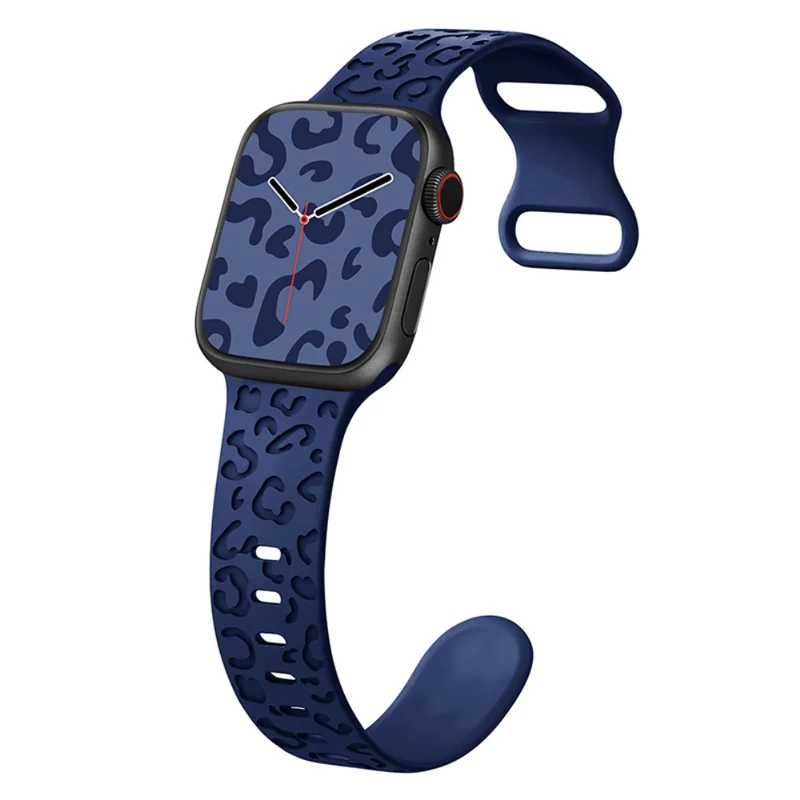Apple Watch Series 41mm - 40mm - 38mm Universal Flexible Strap Leopard Pattern Watch Band - Turquoise