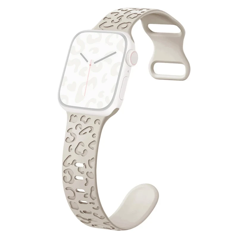 Apple Watch Series 41mm - 40mm - 38mm Universal Flexible Strap Leopard Pattern Watch Band - Turquoise
