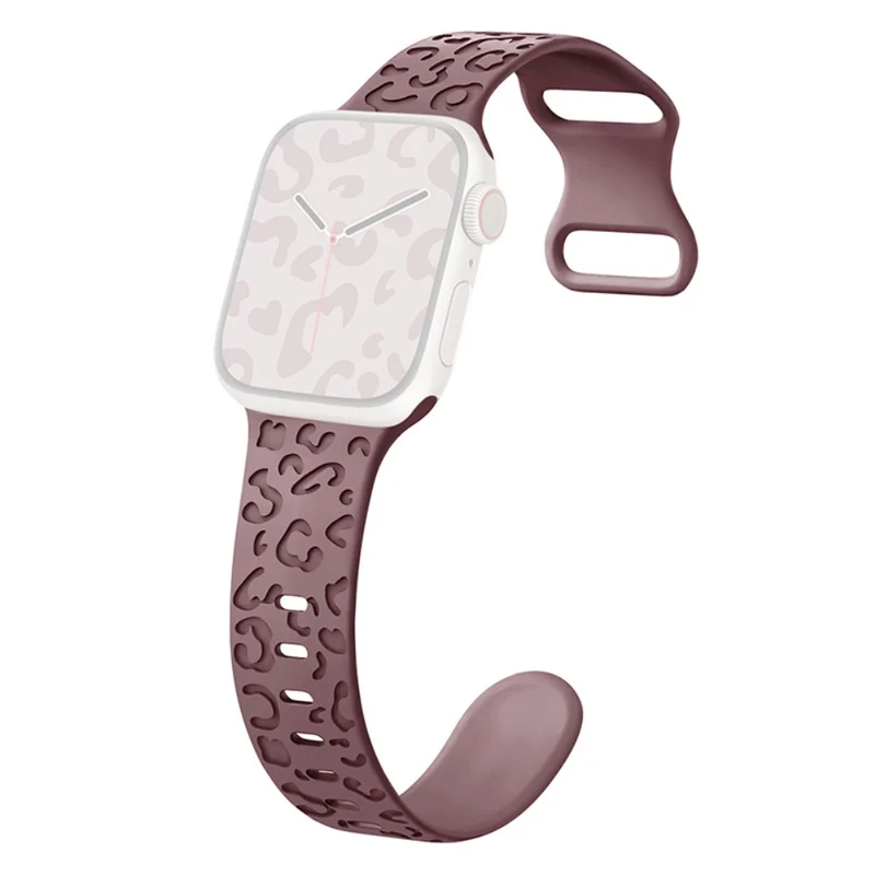 Apple Watch Series 41mm - 40mm - 38mm Universal Flexible Strap Leopard Pattern Watch Band - Turquoise
