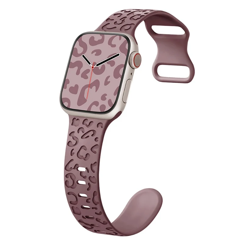 Apple Watch Series 41mm - 40mm - 38mm Universal Flexible Strap Leopard Pattern Watch Band - Turquoise