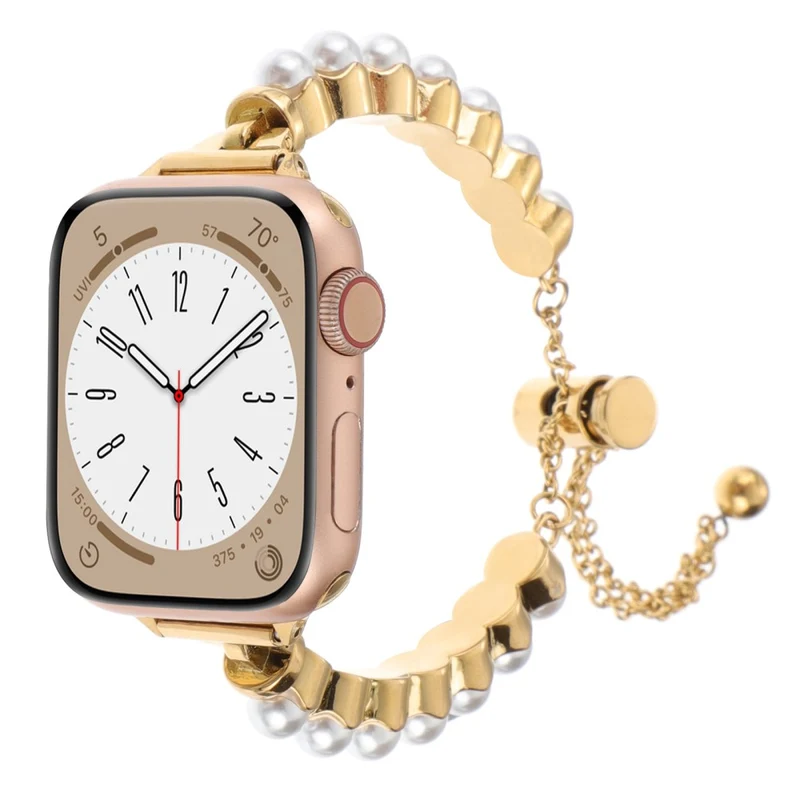 Apple Watch Series 41mm / 40mm / 38mm Metal Watch Band Pearls Bracelet