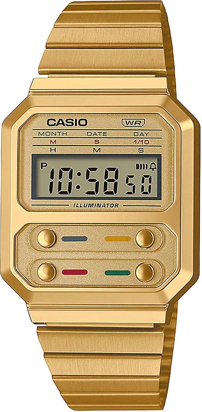 Casio Vintage A100WEG-9AEF Uhr • Kultiges Retro-Design • Nützliche Alltagsfunktionen