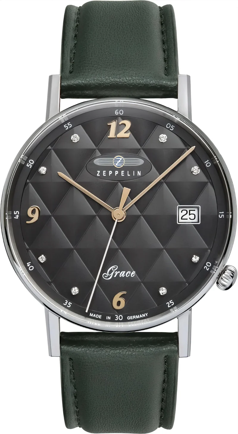 Zeppelin Grace 74412-N Damenuhr • Made in Germany • Swarovski-Kristalle