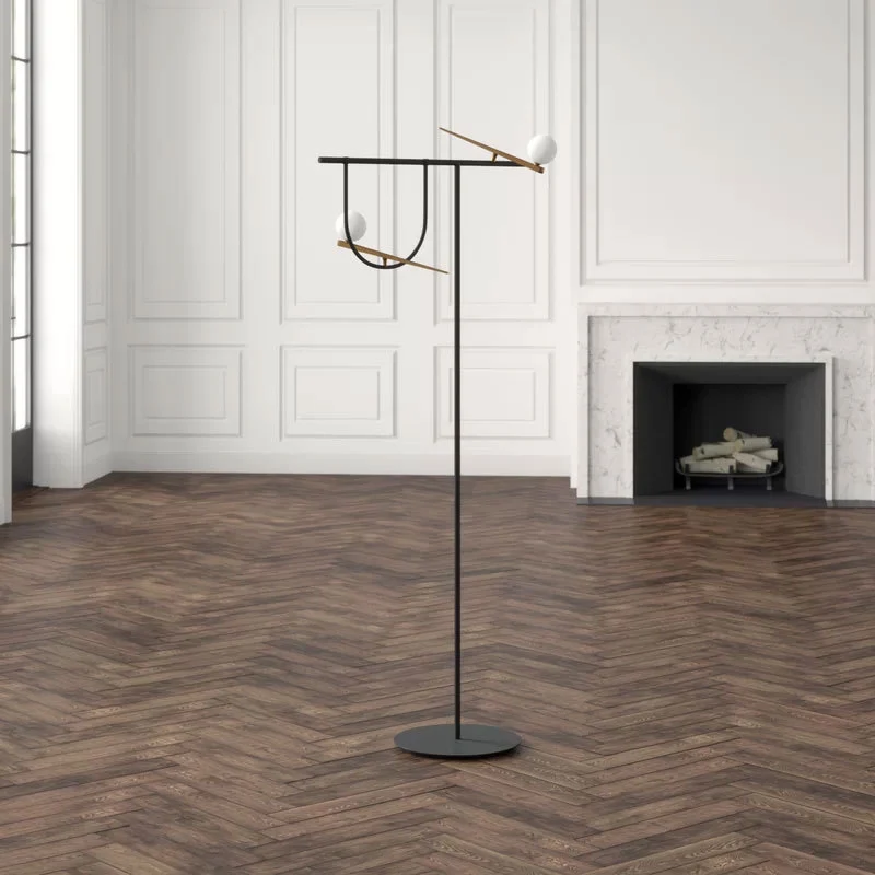 Moderne Multifunktionale Stehlampe mit integriertem Beistelltisch