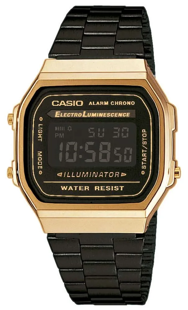 Casio Vintage A168WEGB-1BEF Uhr • Kultiges Retro-Design • Digitaluhr mit Stoppfunktion