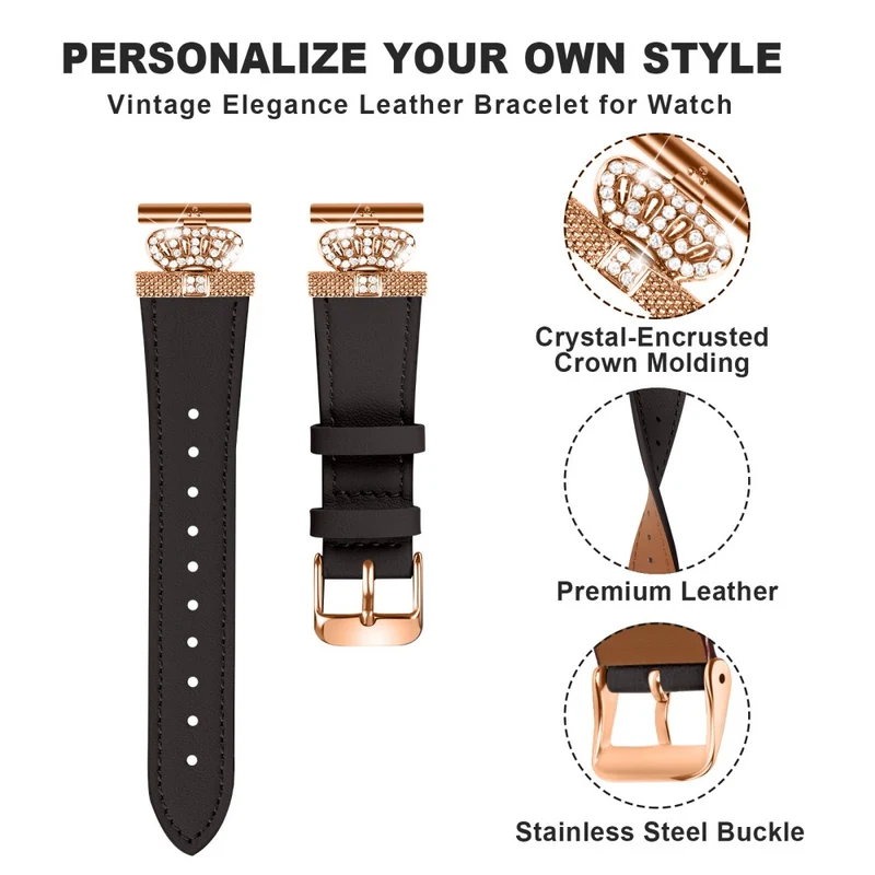Huami Amazfit Cheetah Pro Rhinestone Decor Strap Cowhide Wrist Band