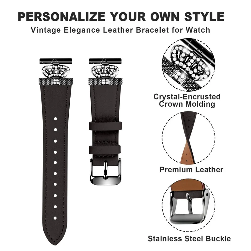 Huami Amazfit Cheetah Pro Watch Strap Crown Design Cowhide Wrist Band