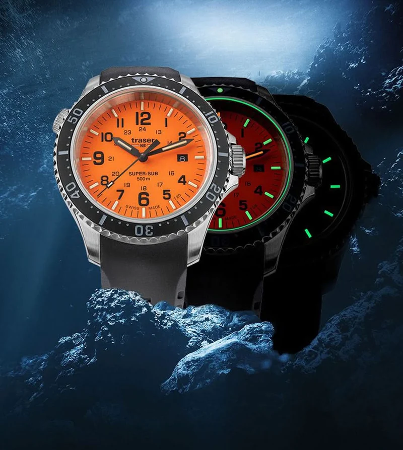 Traser P67 SuperSub 109380 Herrenuhr • Trigalight H3-Tritium • Swiss Made