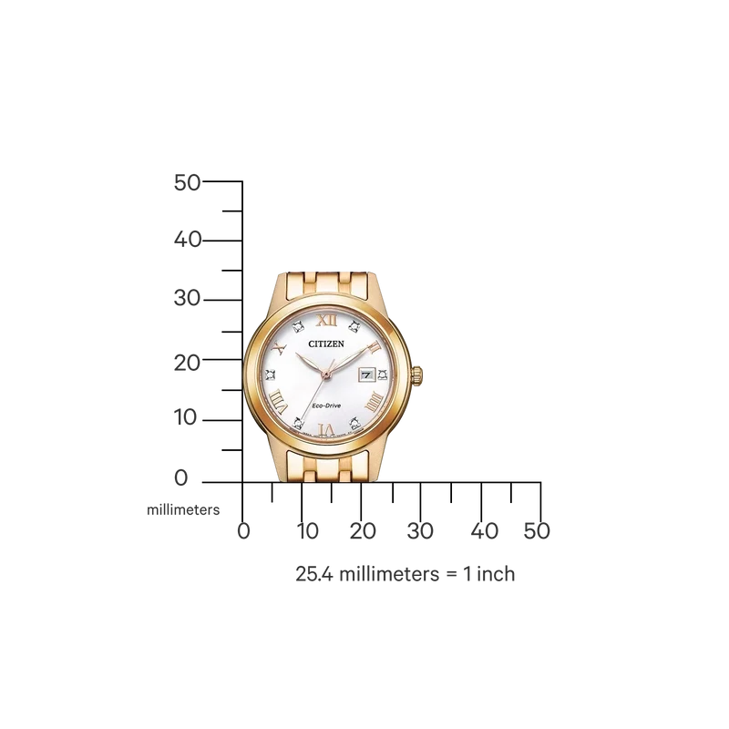 Citizen Eco-Drive Elegance FE1243-83A Damenuhr • Eco-Drive Solarantrieb • Elegantes Roségold-Design