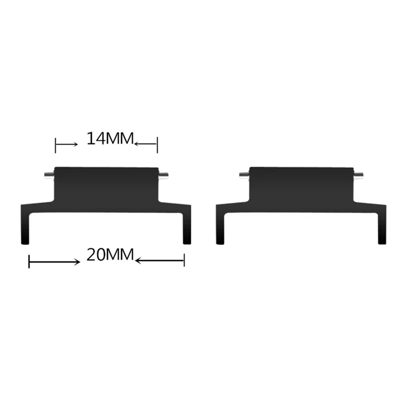 1 Pair Huami Amazfit 3 Verge / Verge Lite ABS Connector 14mm to 20mm Spring Bars Connector Watch Band Adapter