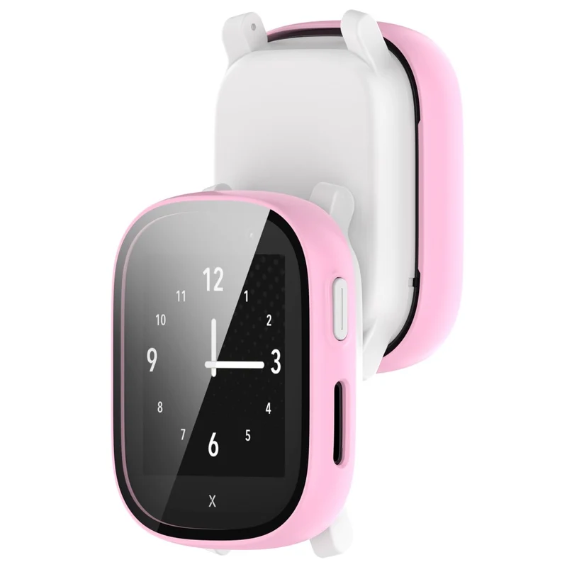 Hard Bump Resistant Cover for Xplora X6 Play Watch Case with Tempered Glass Screen Protector - Rose